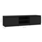vidaXL Meuble TV Noir 140x40x35 5 cm Bois d'ingénierie