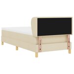 Lit avec sommier tapissier et matelas crème 100x200 cm en tissu