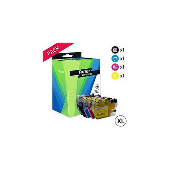 Pack 4 cartouches compatibles Brother LC3213VALDR marque Toner Services