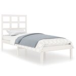 vidaXL Cadre de lit Blanc Bois massif 90x200 cm