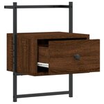 vidaXL Table de chevet murale chêne brun 35x30x51 cm bois d'ingénierie