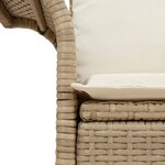 vidaXL Canapé de jardin 2 places avec rangement et coussins Beige Rattan