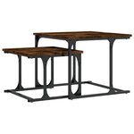 vidaXL Table basse gigogne 2 Pièces chêne fumé bois d'ingénierie