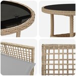 vidaXL Ensemble de Salle à Manger de Jardin 5 Pièces Beige Poly Rattan