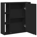 vidaXL Armoire de salle de bain à miroir noir bois d'ingénierie