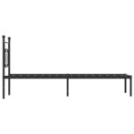 vidaXL Cadre de lit métal avec tête de lit noir 80x200 cm