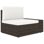 vidaXL Salon de jardin 7 Pièces avec coussins Marron Résine tressée