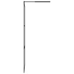 vidaXL Paroi de douche avec étagère Noir 115x195cm Verre ESG&Aluminium