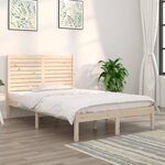 vidaXL Cadre de lit bois massif 135x190 cm double