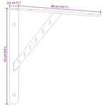 vidaXL Supports d'étagères 4 Pièces 40x2 5x25 cm argenté acier inoxydable
