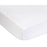2 draps housse Jersey oeko-Tex pour lit enfant - Blanc/Cailloux - 70 x 140 cm