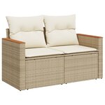 vidaXL Salon de jardin avec coussins 13 Pièces beige résine tressée