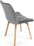 Lot de 6 chaises de salon salle à manger pied en bois et velours gris 01_0000740