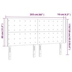 vidaXL Tête de lit à LED Bleu foncé 203x16x118/128 cm Velours