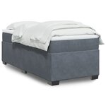 vidaXL Sommier à lattes de lit et matelas Gris foncé 90x200 cm Velours