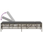 vidaXL Chaises longues lot de 2 avec table gris résine tressée