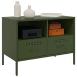 vidaXL Meubles TV 2 Pièces vert olive 68x39x50 5 cm acier laminé à froid
