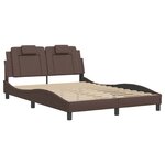 vidaXL Cadre de lit avec tête de lit Marron 140x190 cm Similicuir