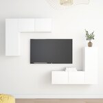 vidaXL Ensemble de meubles TV 4 Pièces Blanc Bois d'ingénierie
