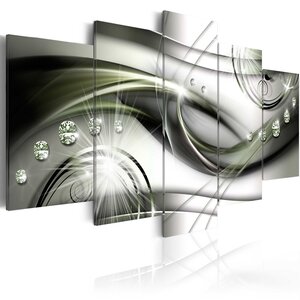 Tableau - glowing green wave l x h en cm 200x100
