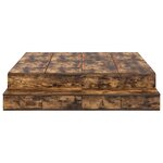 vidaXL Cadre de lit de rangement Chêne fumé 160x200 cm