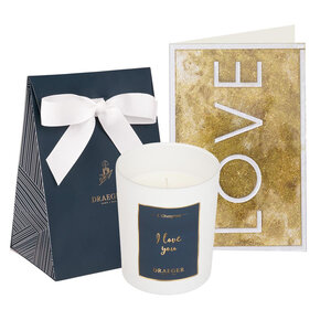 Lot Cadeau Bougie & Carte Love Avec Sac Cadeau Pour Bougie - Draeger paris
