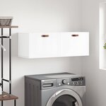vidaXL Armoire murale blanc brillant 100x36 5x35 cm bois d'ingénierie