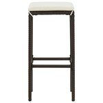 vidaXL Ensemble de bar de jardin avec coussins 4 Pièces Marron