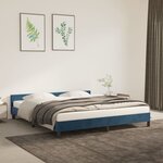 vidaXL Cadre de lit avec tête de lit Bleu foncé 160x200 cm Velours