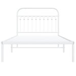 vidaXL Cadre de lit métal avec tête de lit blanc 107x203 cm