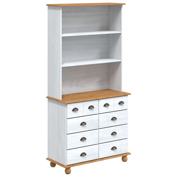 Buffet vidaXL “ASKIM” Blanc 91x40x183 cm Bois massif Pin