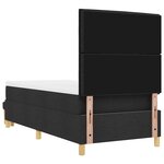 vidaXL Lit à Ressorts avec Matelas & Banc Noir 100x200 cm Tissu