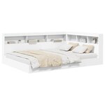 vidaXL Lit bibliothèque Blanc 150x200 cm Bois aggloméré