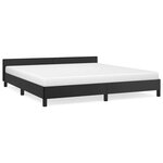 vidaXL Cadre de lit avec tête de lit sans matelas noir 160x200 cm