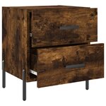 vidaXL Table de chevet chêne fumé 40x35x47 5 cm bois d’ingénierie