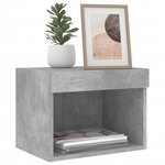 vidaXL Table de chevet murale avec lumières LED gris béton