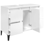 vidaXL Meuble d'évier blanc brillant 80x33x60 cm bois d'ingénierie