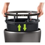 LECHUZA Jardinière table CLASSICO LS 21 ALL-IN-ONE Charbon métallique