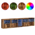 vidaXL Buffet avec éclairage LED Bois ancien 283x37x67 cm Bois d'ingénierie