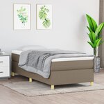 vidaXL Cadre de lit sans matelas taupe 100x200 cm tissu