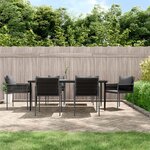 vidaXL Ensemble à manger de jardin 7 Pièces coussins résine tressée acier