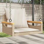 vidaXL Balancelle avec coussins beige 63x62x40 cm résine tressée
