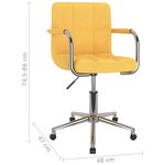 vidaXL Chaise pivotante de salle à manger Jaune moutarde Tissu