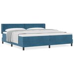 vidaXL Lit à ressort avec matelas bleu foncé 200x200 cm en velours