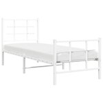 vidaXL Cadre de lit métal sans matelas avec pied de lit blanc 80x200cm