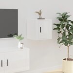 vidaXL Meuble TV mural Blanc brillant 40x34 5x40 cm