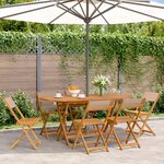 vidaXL Chaises de jardin pliantes lot de 6 taupe tissu et bois massif