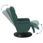 vidaXL Fauteuil inclinable avec repose-pied vert foncé velours