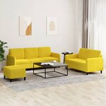 vidaXL Ensemble de canapés 3 Pièces jaune velours