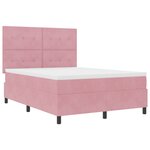 vidaXL Lit Box Spring avec Matelas Rose 140x200 cm Velours